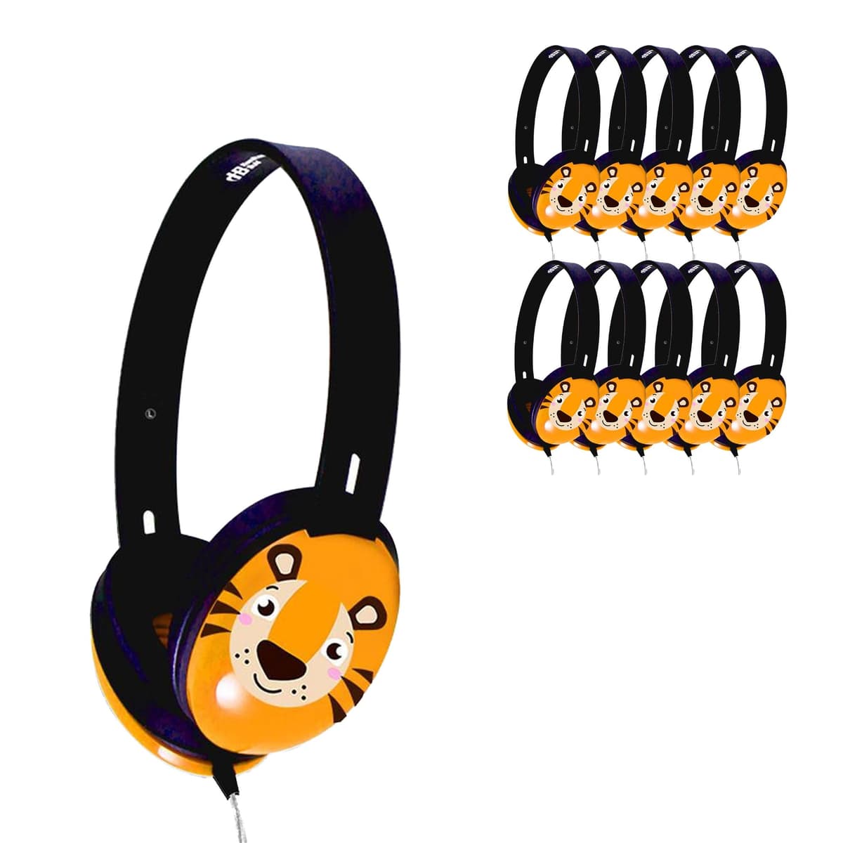 HamiltonBuhl Primo PRM100T-100, paquete de 100 auriculares con diseño tigre y conector 3.5mm