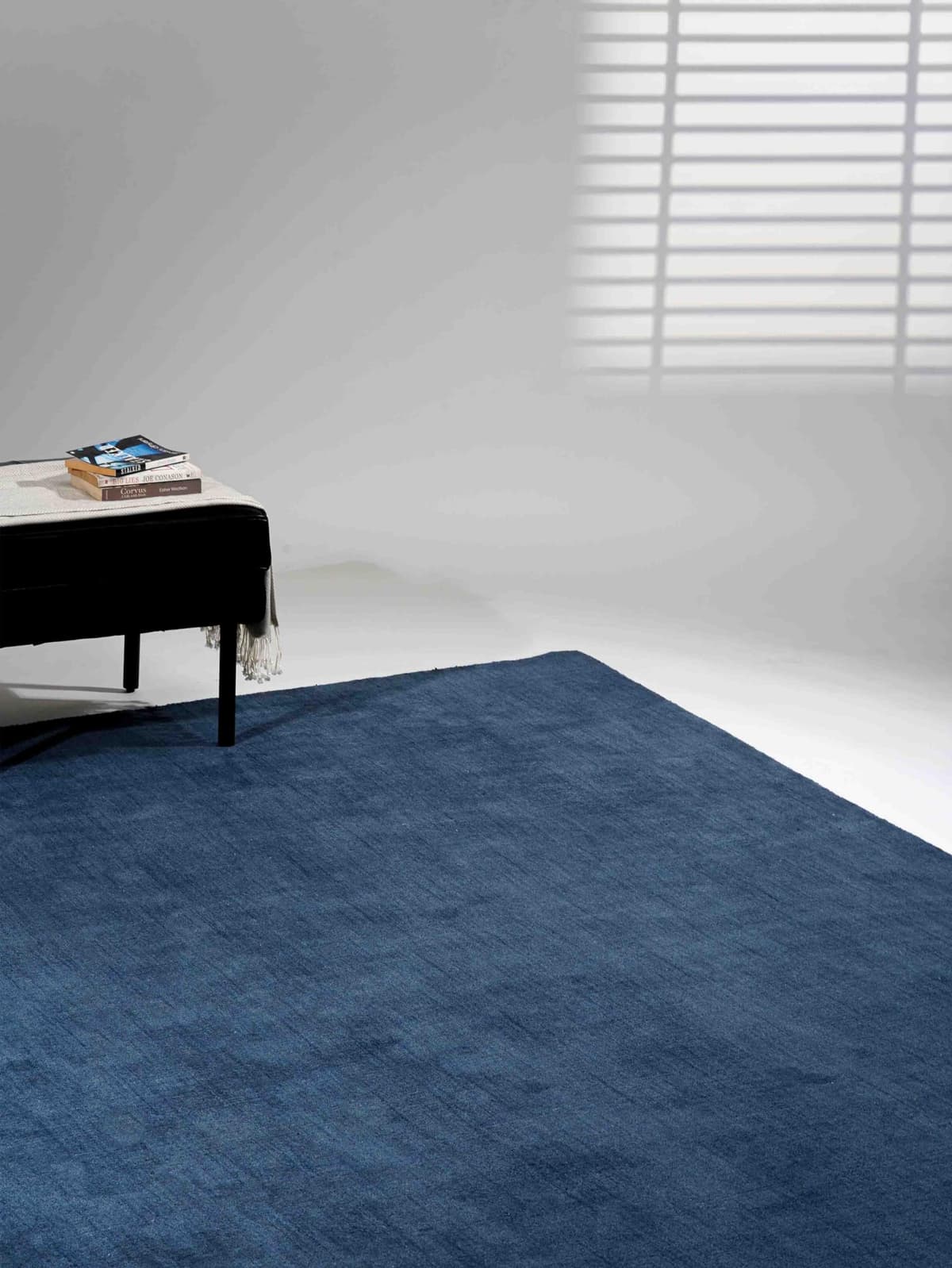 Alfombra tejida a mano Rugsotic Gabbeh 10'x13' color azul sólido L00111 L00111L0003