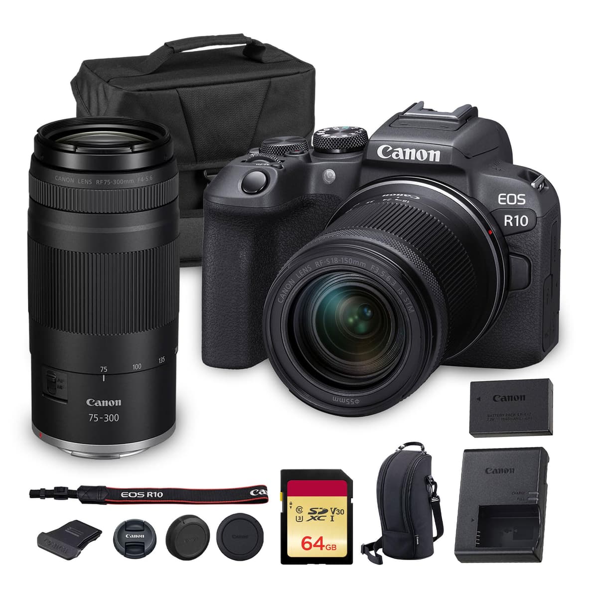 Canon EOS R10 Mirrorless Camera Kit con RF-S 18-150mm, RF 75-300mm, 64GB y Bolso 5331C016_EDIPL_13