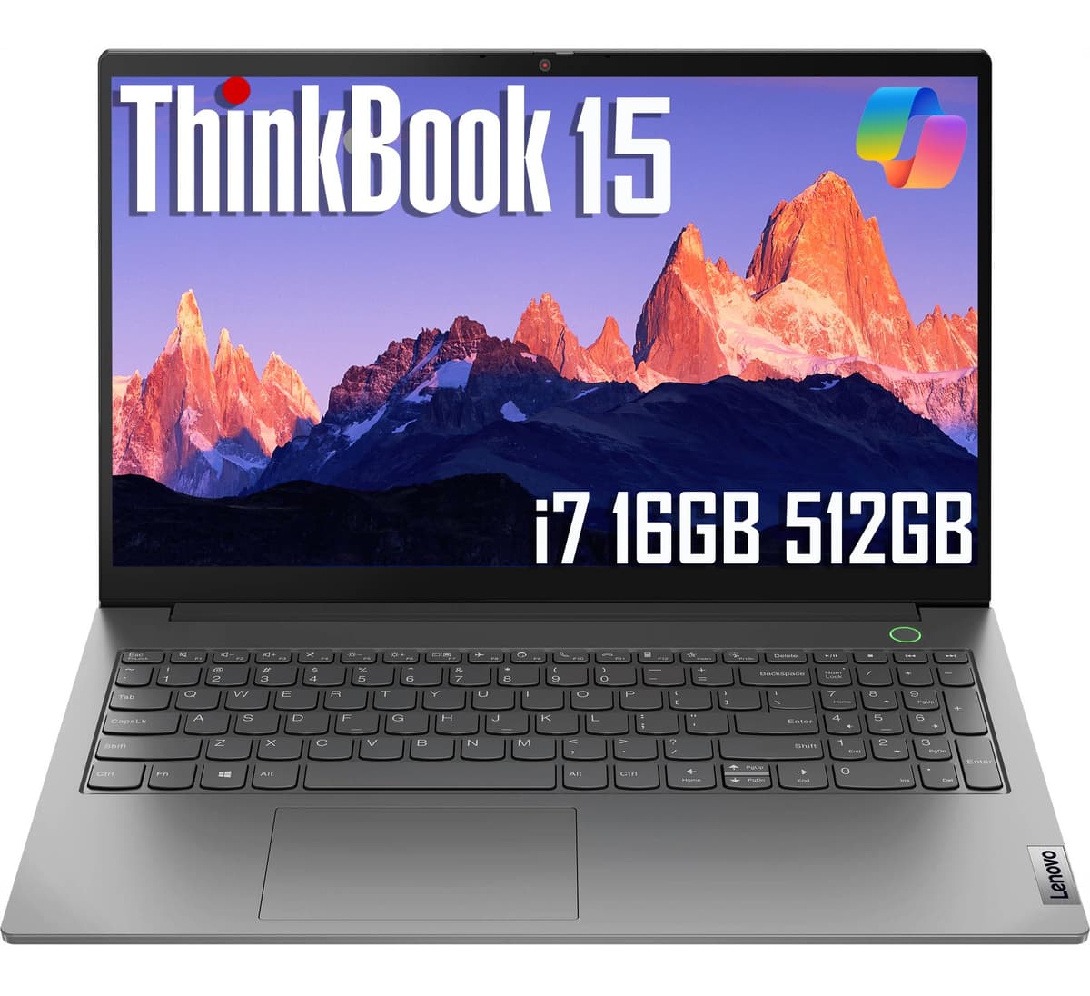 Lenovo ThinkBook 15 Gen 4 Laptop Empresarial (15.6" FHD Antirreflejo, Intel i7-1255U de 10 núcleos, 16GB RAM, 512GB SSD), Webcam 1080p, Lector de huellas, Bisel estrecho, Thunderbolt 4, Ethernet, Windows 11 Pro con Copilot