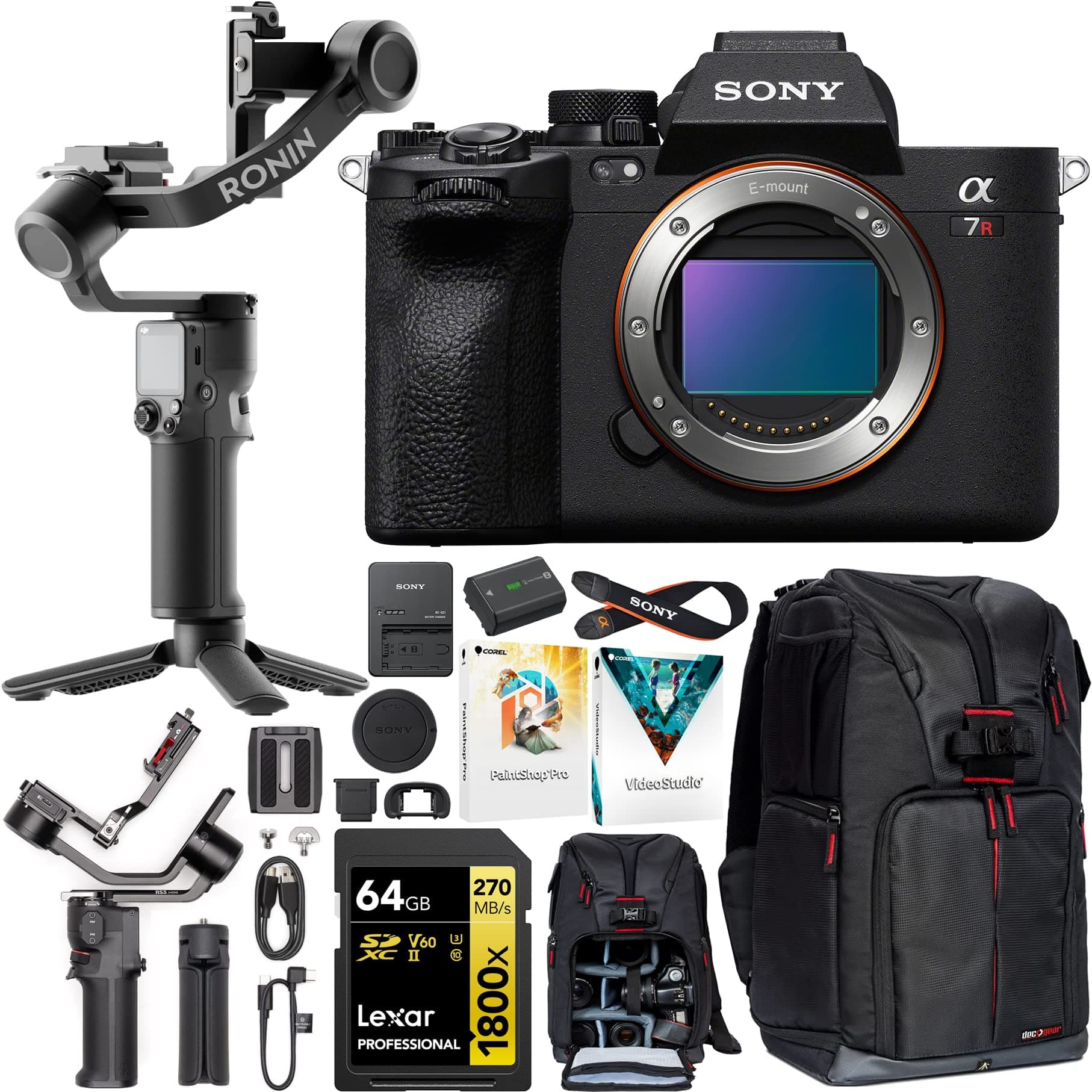 Sony a7R V Full Frame Mirrorless Camera Body ILCE-7RM5 - Bundle de cine E85SNILCE7RM5