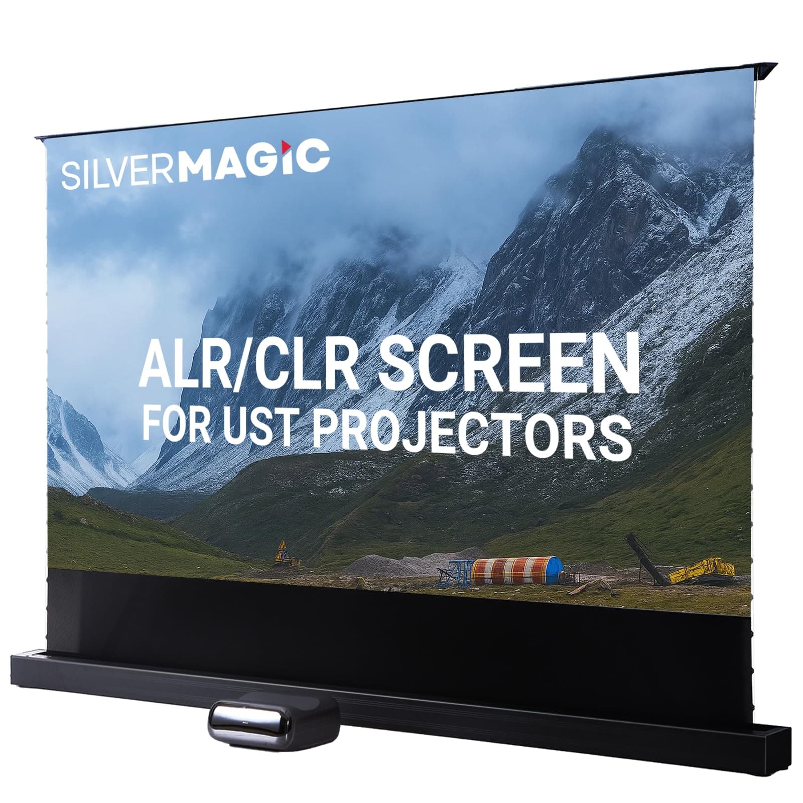 SilverMagic Floor Rising 120’’ Motorized ALR para UST, 95% Rechazo de Luz Ambiental, 4K/8K Compatible