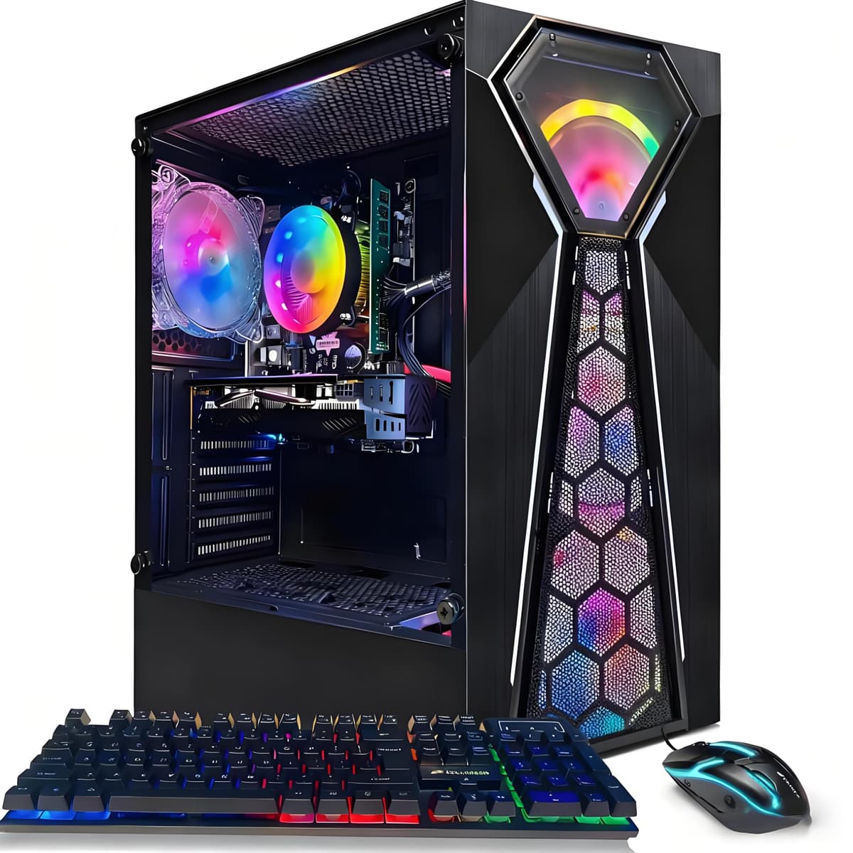 PC Gaming STGAubron Preconfigurada, Radeon RX 580 8GB, AMD Ryzen 3 3200G hasta 4.0GHz, 16GB DDR4, SSD 512GB, Wi-Fi 6, BT 5.0, 4 Ventiladores RGB, Windows 11 Home STGAubron 3000G/RX 580