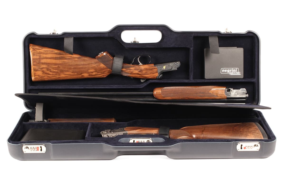 Negrini 16405 Ultra-Compact Over-Under and Side-by-Side Shotgun Hard Case - Khaki/Blaze 1670LR5436