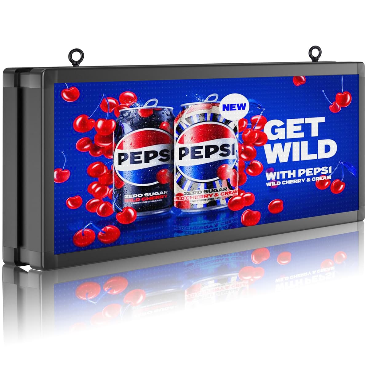 HSYSY SIGN P10 39"x14" Letrero Publicitario LED Doble Cara para Exteriores, WiFi Programable, Alta Brillo, Resistente al Clima HSY-020