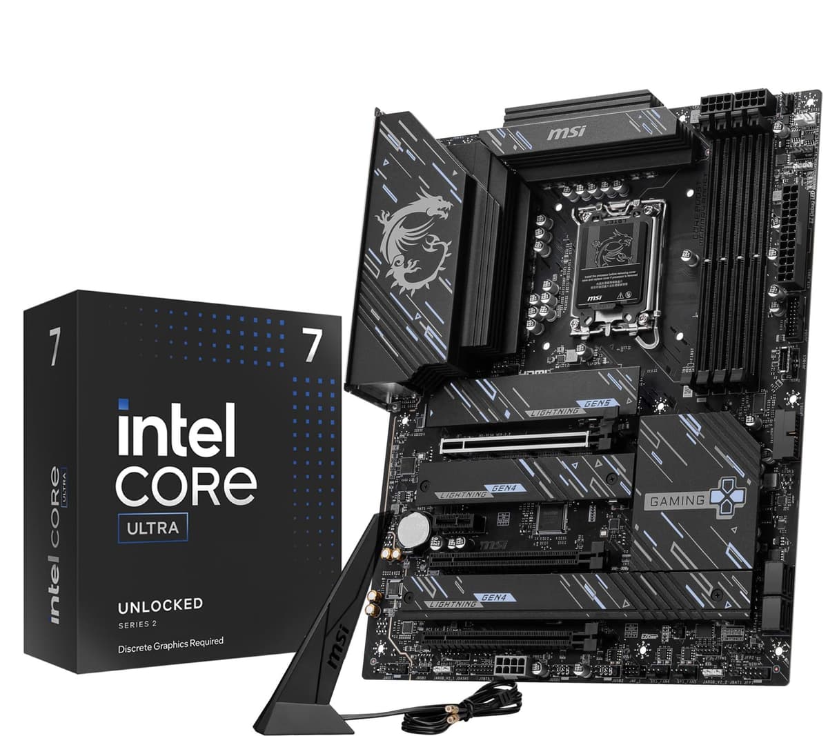 Combo MICRO CENTER CPU y placa madre - Procesador Intel Core Ultra 7 265KF para PC Gamer con placa madre MSI Z890 Gaming Plus WiFi 265KFZ890GAMPLWF