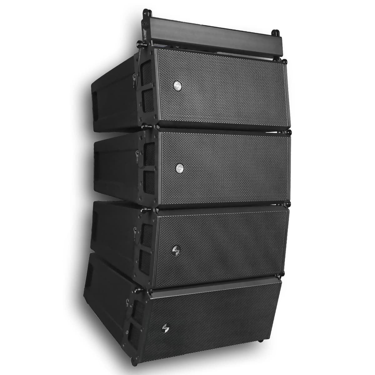 Sound Town ZETHUS Series Line Array potente con cuatro parlantes dobles de 6.5", marco de suspensión (ZS-A26X4F)