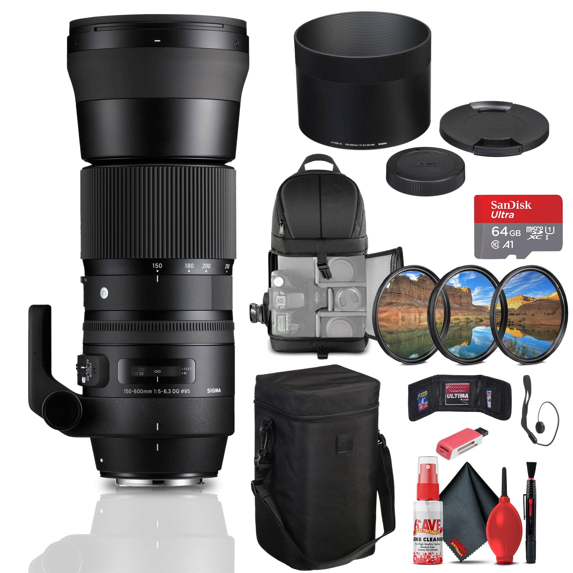 Sigma 150-600mm F5-6.3 DG Contemporary para Nikon F - Bundle con accesorios SIG150600AFN-U_AG3_M