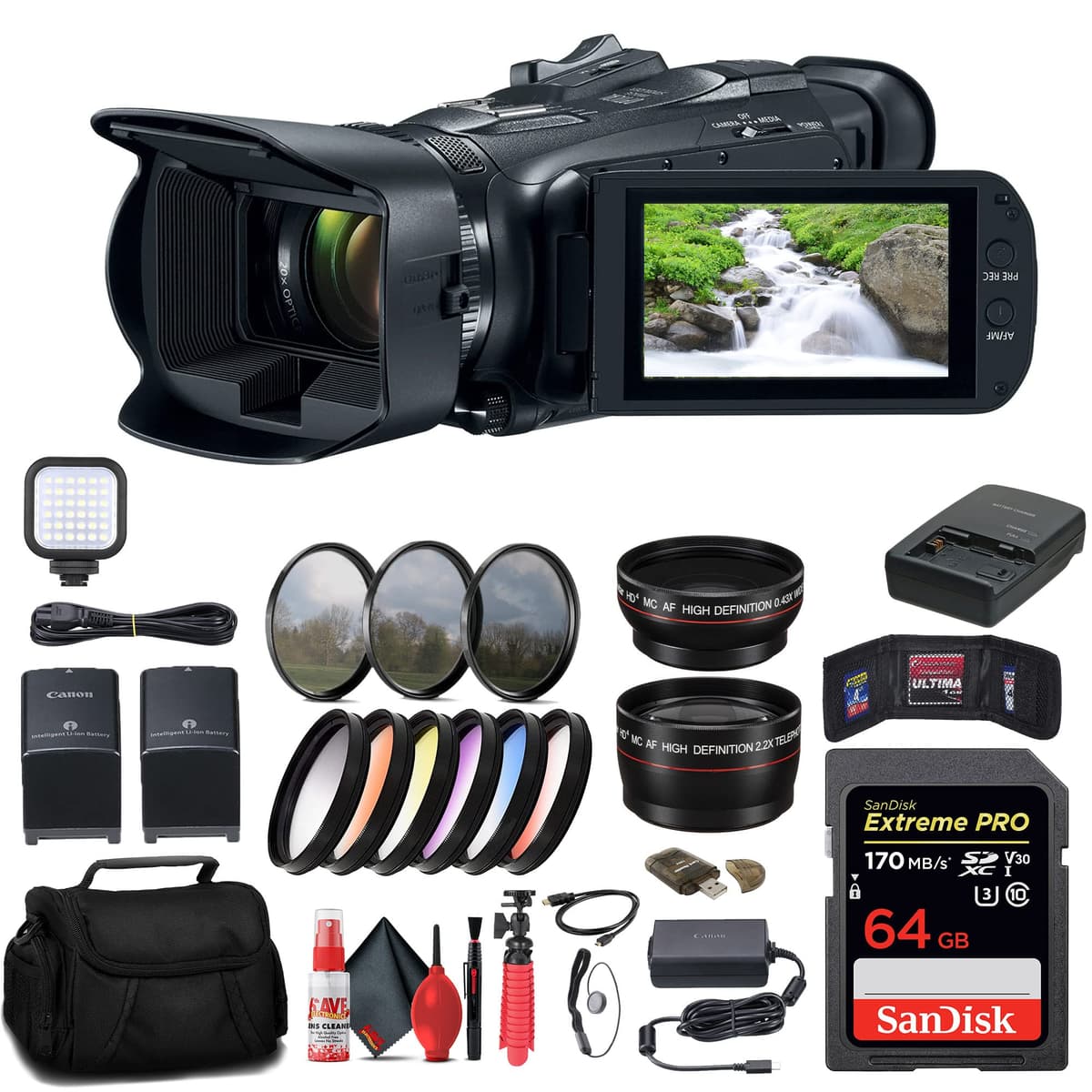 Canon Vixia HF G70 UHD 4K Camcorder (Black) + Accesorios - Bundle reacondicionado 5734C002_EDI_2RE