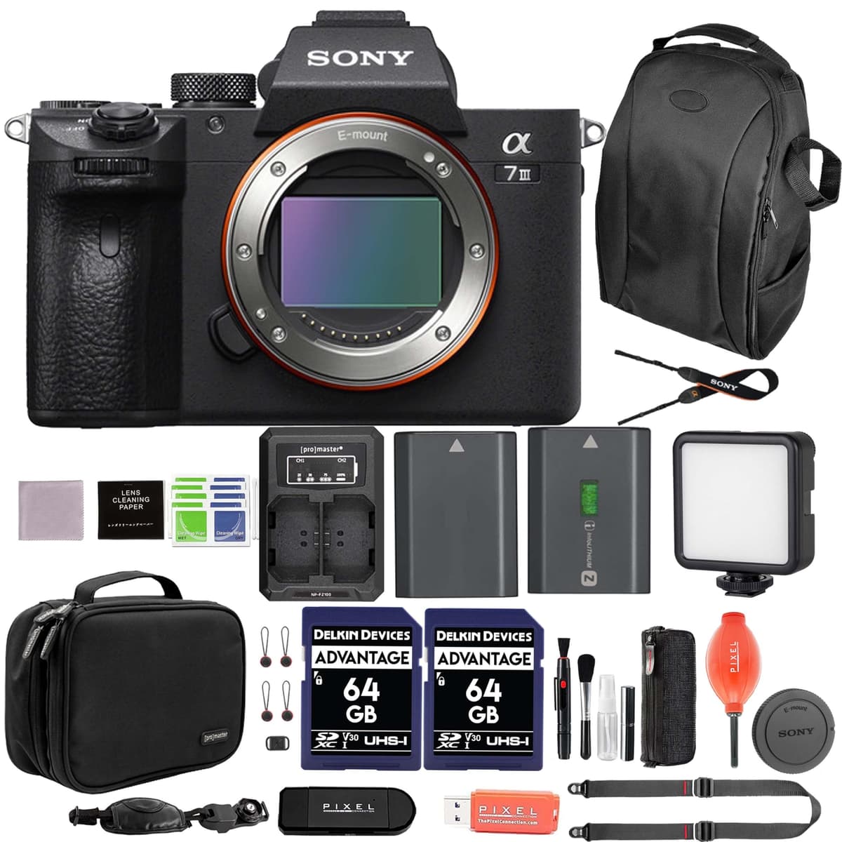 Sony a7 III Mirrorless Digital Camera Bundle con accesorios múltiples ILCE7M3/B