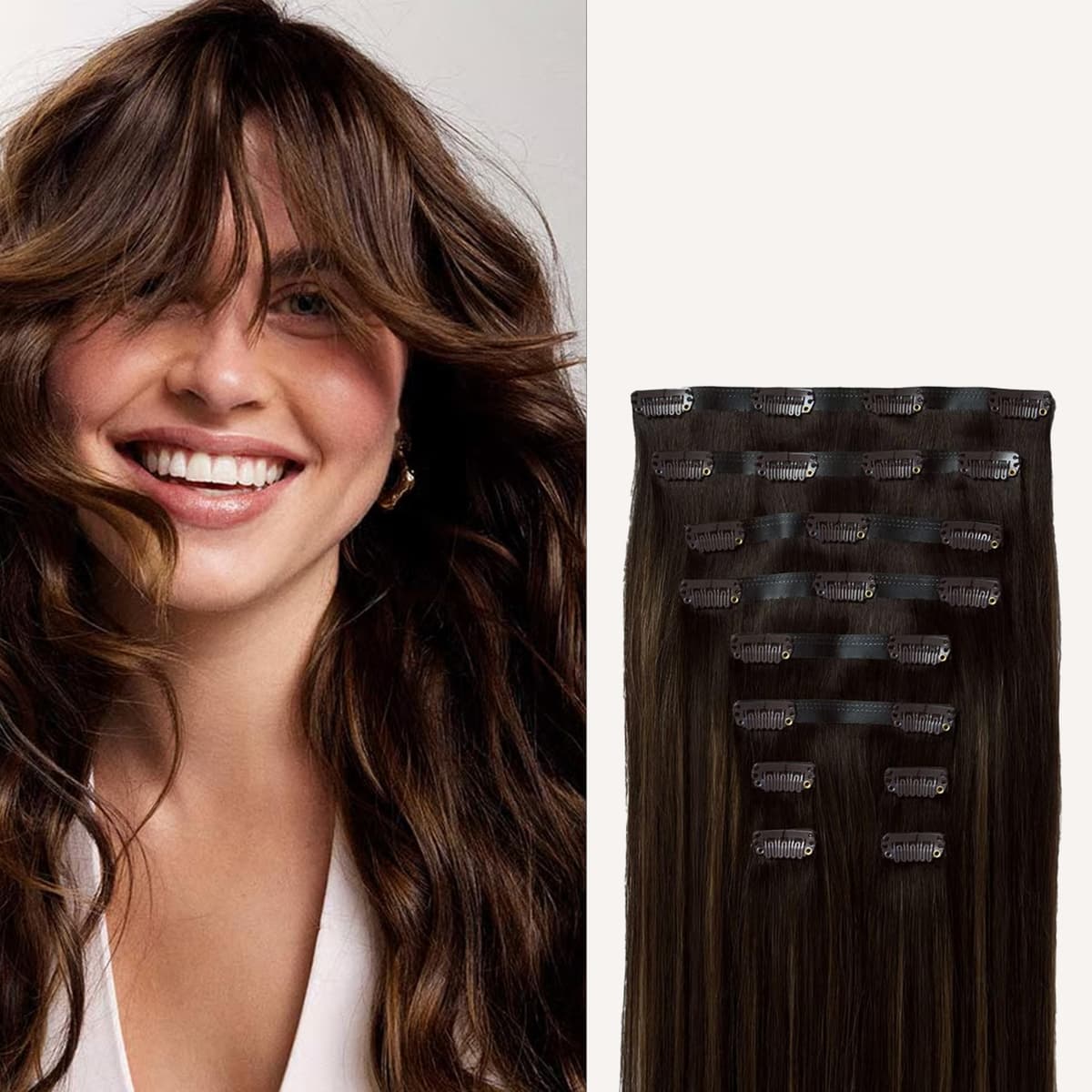 Luxy Clip-In 100% Remy - 240g 24" Dimensional Rooted Honey Espresso