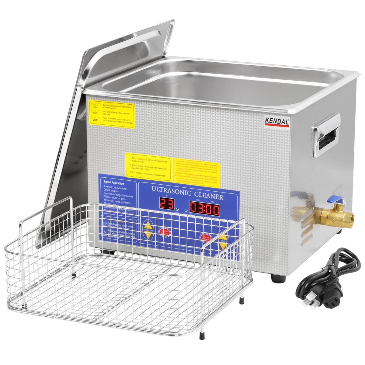 Kendal Ultrasonic Cleaner 12L 360W 42kHz con temporizador digital y calefacción GYJ12LDHT