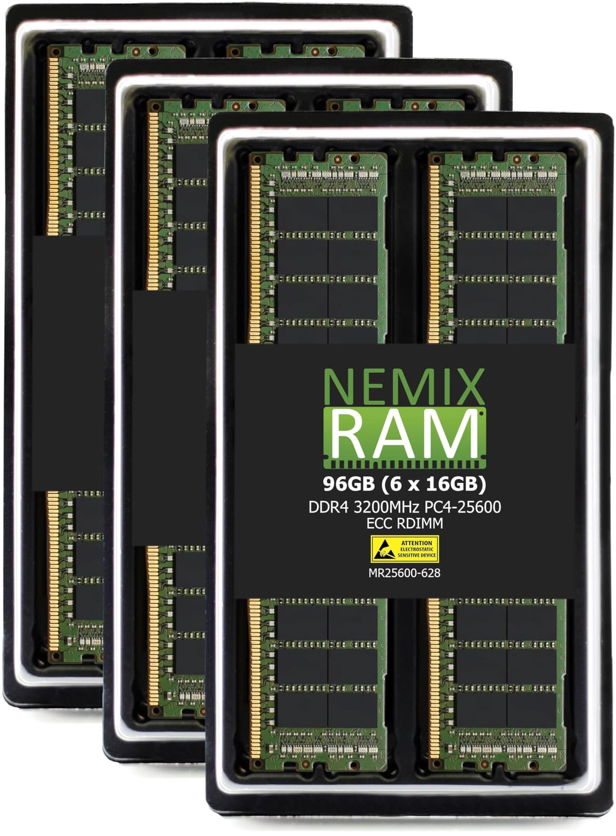 NEMIX RAM 96 GB (6x16 GB) DDR4 3200 MHz PC4-25600 2R x8 1.2 V CL22 288 pines ECC RDIMM Memoria Registrada para Servidor KIT