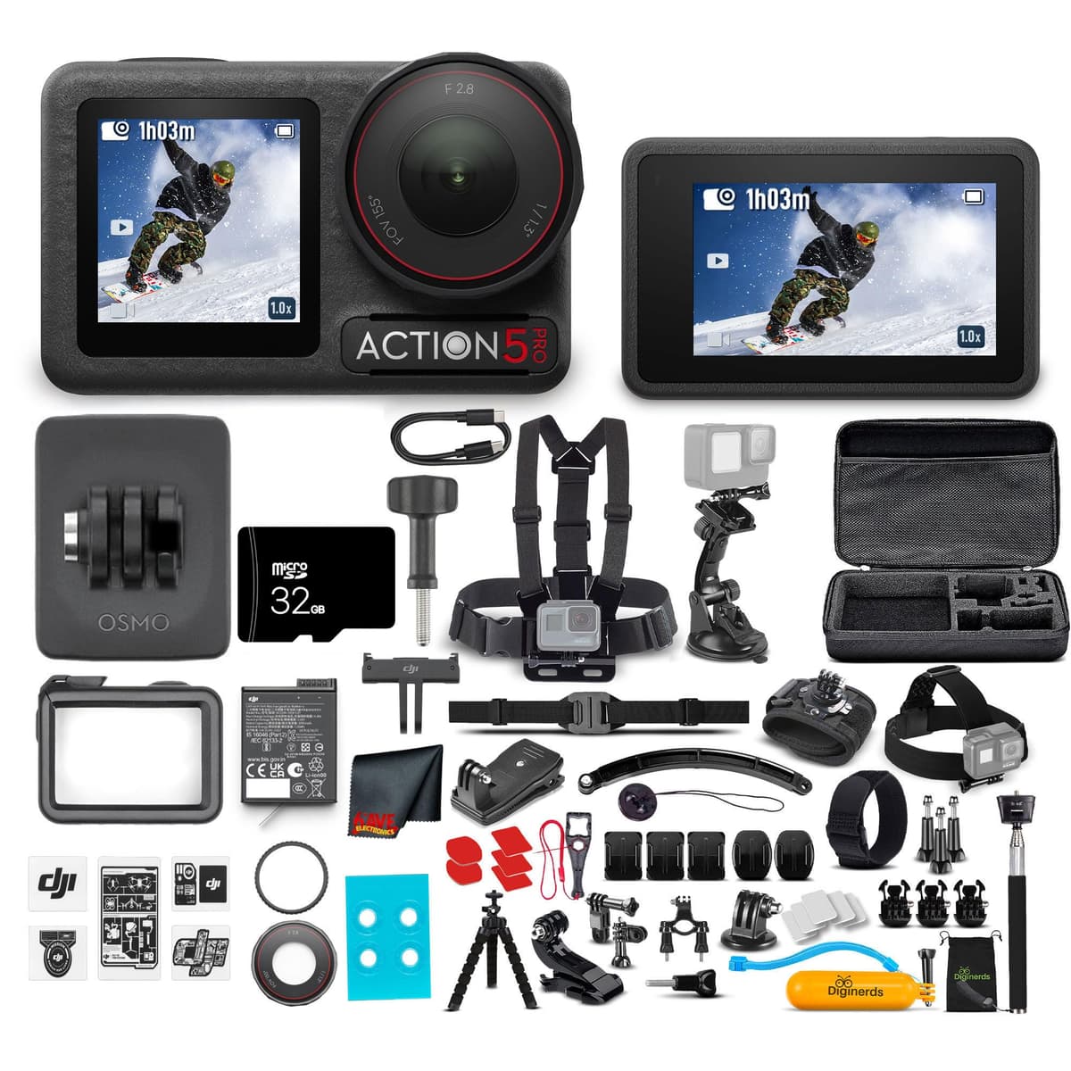 DJI Osmo Action 5 Pro Standard Combo - Cámara de acción 4K/120 con doble pantalla y kit de accesorios CP.OS.00000377.01_EDI61_1