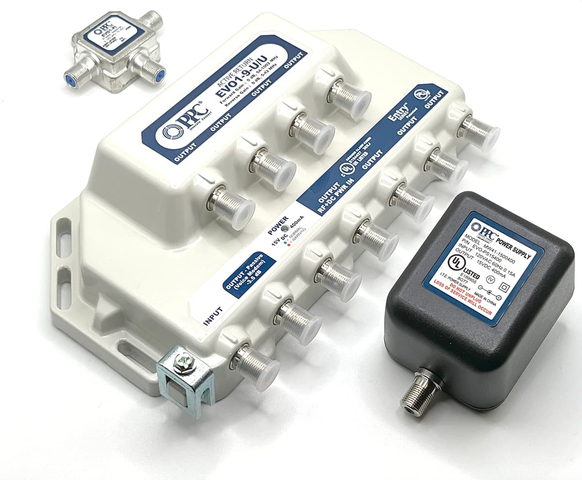C.P. Company PPC Evolution Amplificador de Señal de 9 Puertos Cable para TV EVO1-9-U/U
