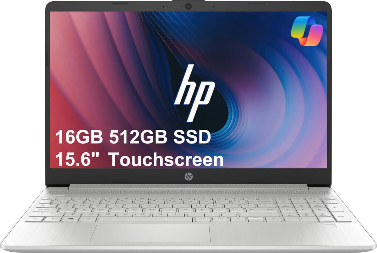 ist computers HP 15 Laptop (Pantalla táctil HD de 15.6", Intel i3-1115G4 (mejor que i5-1035G4), 16GB RAM, 512GB SSD) para Hogar y Estudiantes, 11 horas de batería, Cámara web, Teclado numérico, Carga rápida, Windows 11 Home en modo S, Plata Laptop 15
