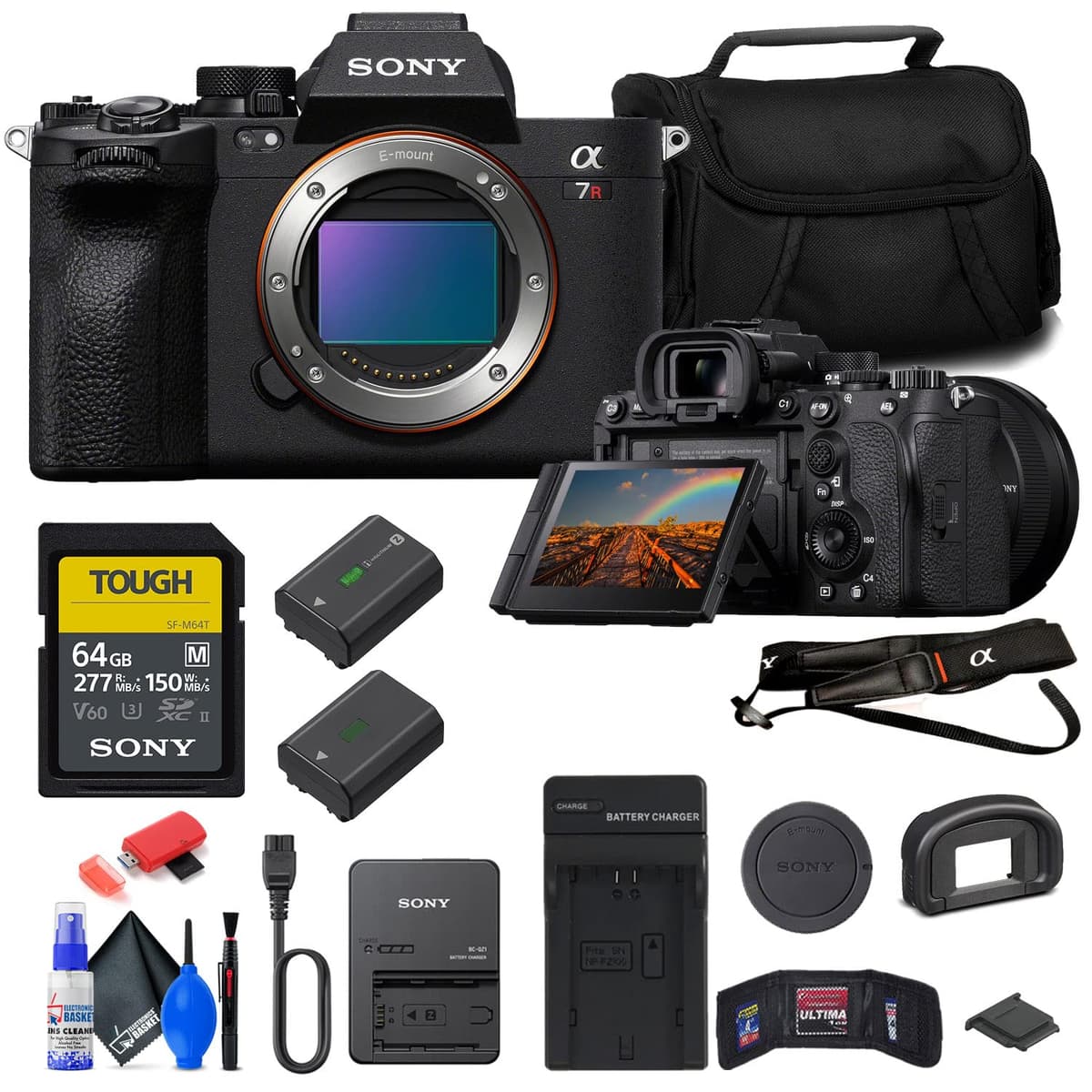 Sony a7R V Mirrorless + 64GB, Bolsa, Batería NP-FZ100, Cargador, Lector y Kit (Renewed) ILCE7RM5/B_EDIRE_1