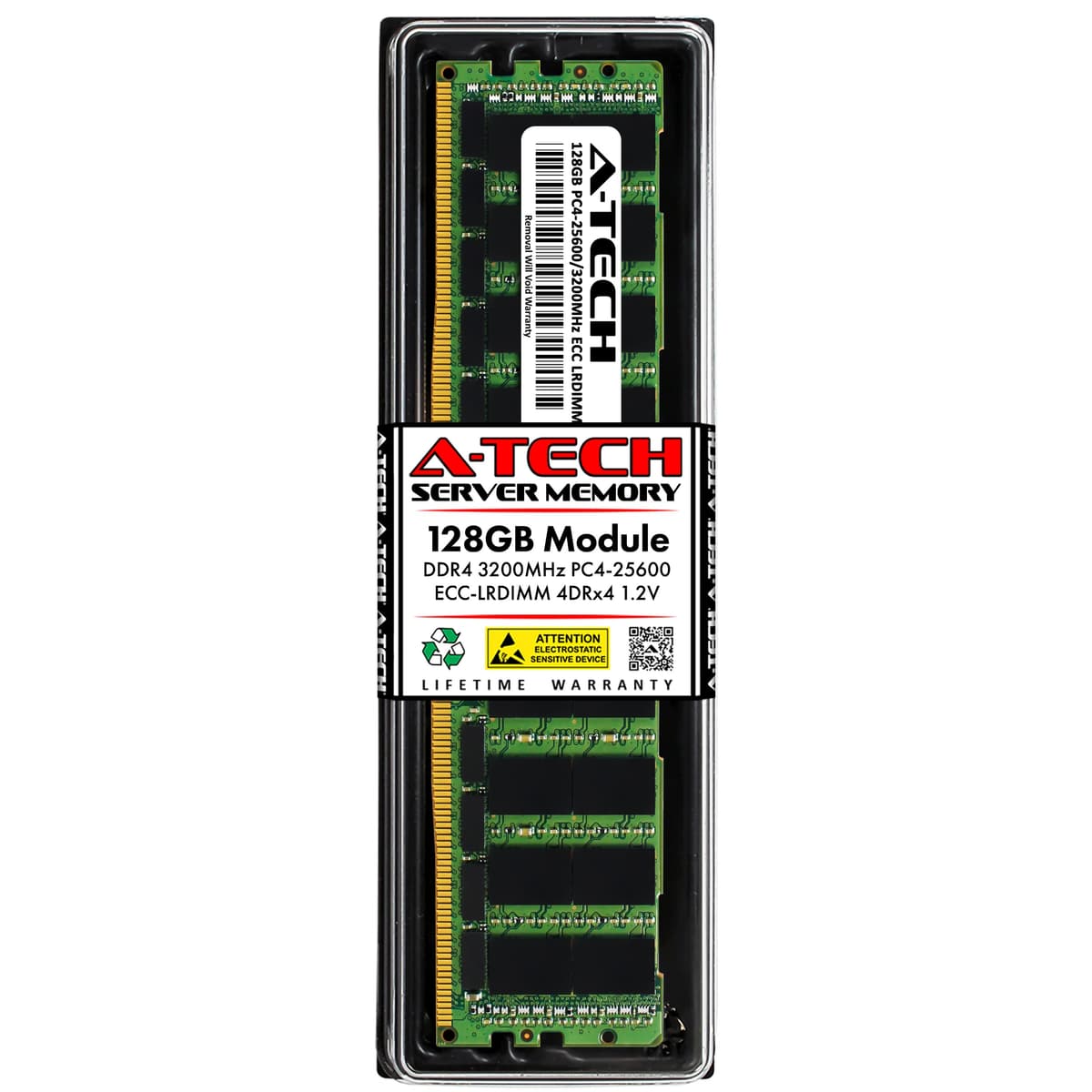 A-Tech 128GB DDR4 3200MHz PC4-25600 ECC LRDIMM 4Rx4 288-Pin AT128G1D4D3200LQ4N12V