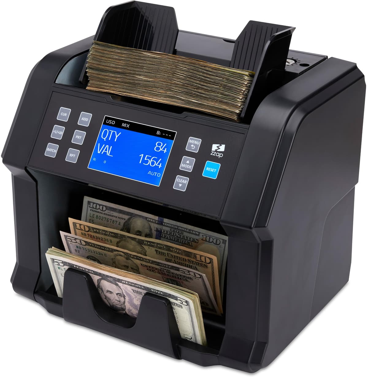Contadora y detector de billetes ZZap NC50 - cuenta valor y detecta falsos ZZap_NC50_US