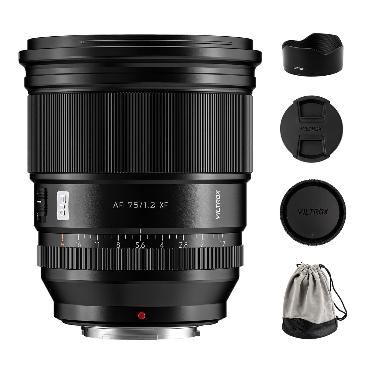 VILTROX AF 75 mm F1.2 Pro Objetivo XF para Montura Fuji X, 75 mm f/1.2 Gran Angular con Autofocus para APS-C con Motor STM Compatible con Cámaras Fuji X-H2 X-H2S X-T5 X-E4 X-T50 X-M5 X-S20 XT30II WYSM-75mm