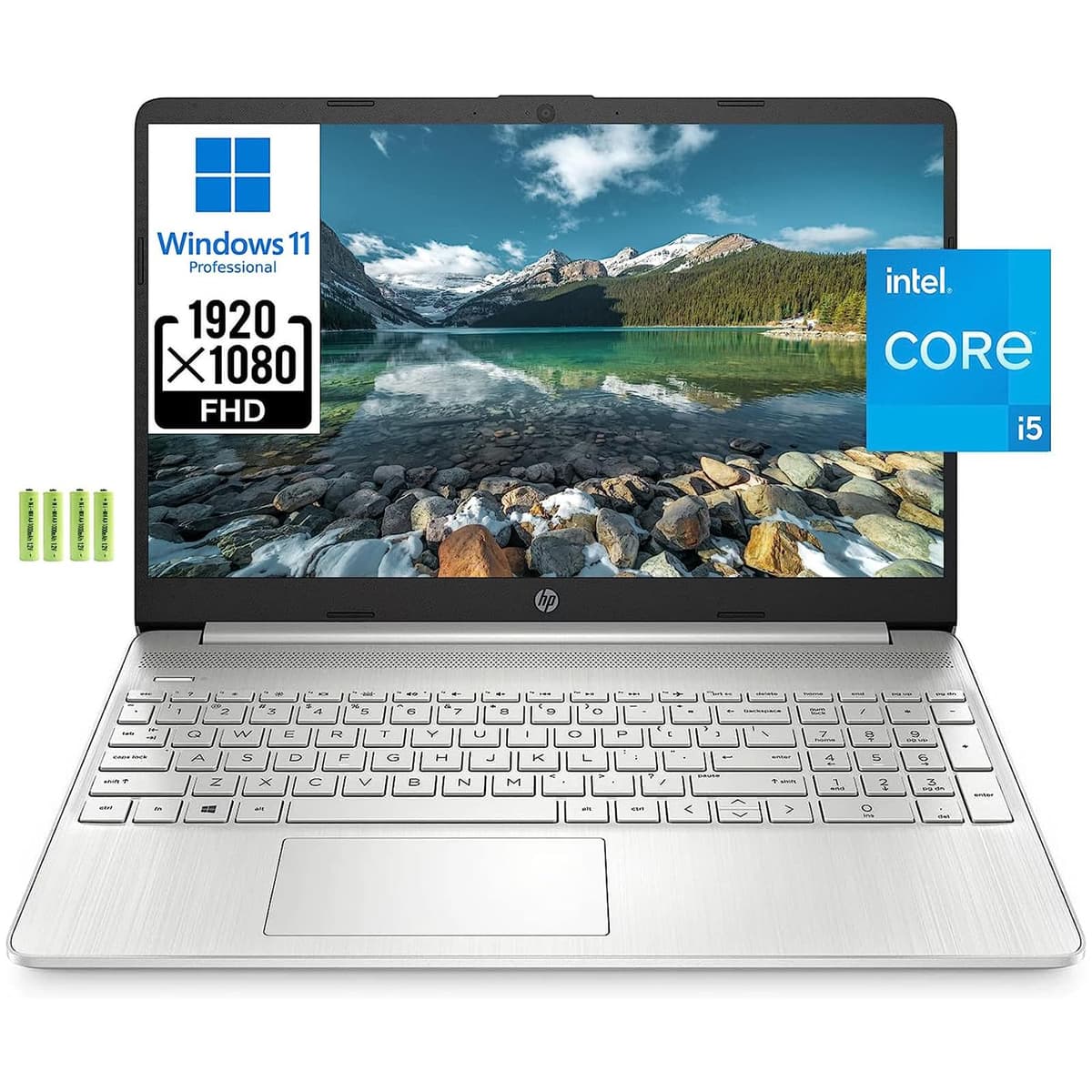 HP 15 de 15,6" Full HD para negocios [Windows 11 Pro], Intel i5-1135G7 de 4 núcleos (mejor que i7-1065G7), 32 GB RAM, 1 TB SSD PCIe, gráficos Iris Xe, teclado numérico, Wi-Fi 6, Bluetooth 4.2, webcam, con batería HP Laptop