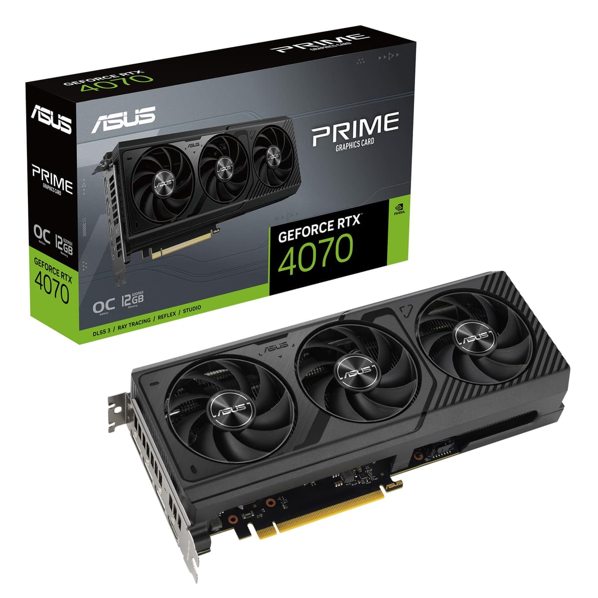 ASUS Tarjeta de Video Prime GeForce RTX 4070 OC Edition de 12GB GDDR6X (PCIe 4.0, 12GB GDDR6X, DLSS 3, HDMI 2.1a, DisplayPort 1.4a) 90YV0J19-M0AA00