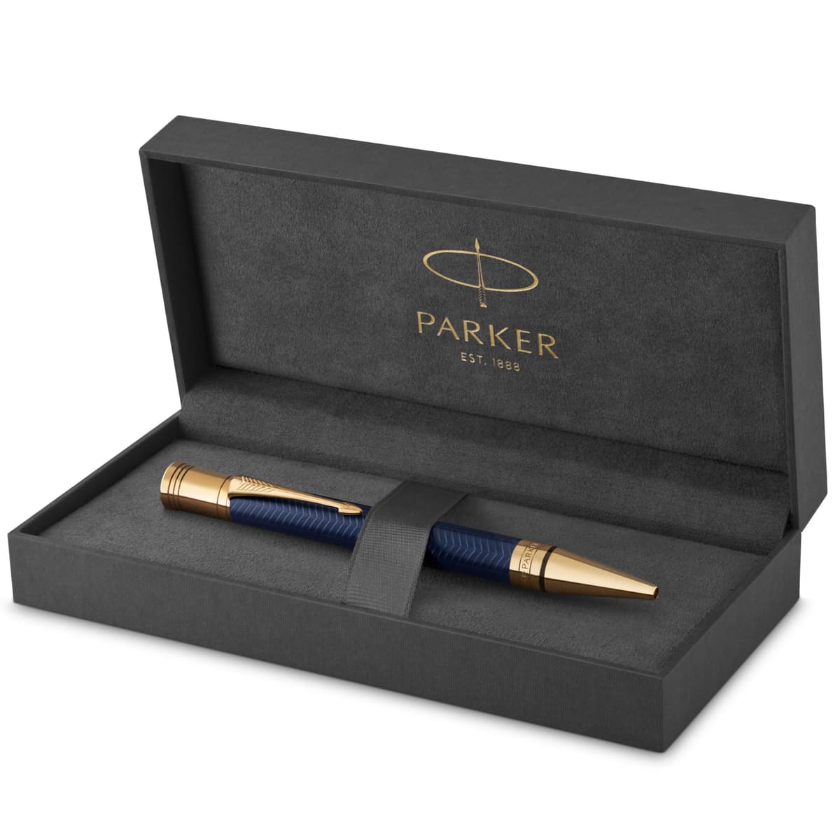 Parker Duofold Boligrafo Estilográfico de Tinta Negra Recambio con Punta Media Prestige Blue Chevron 1931373