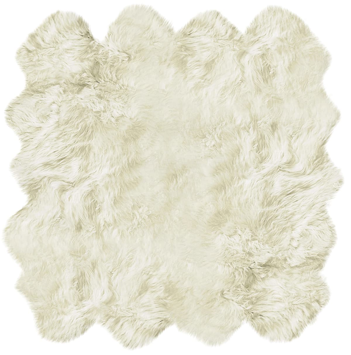 Alfombra de piel de oveja natural 7'x6' con pelo de 2.5" y respaldo antideslizante 676685001818