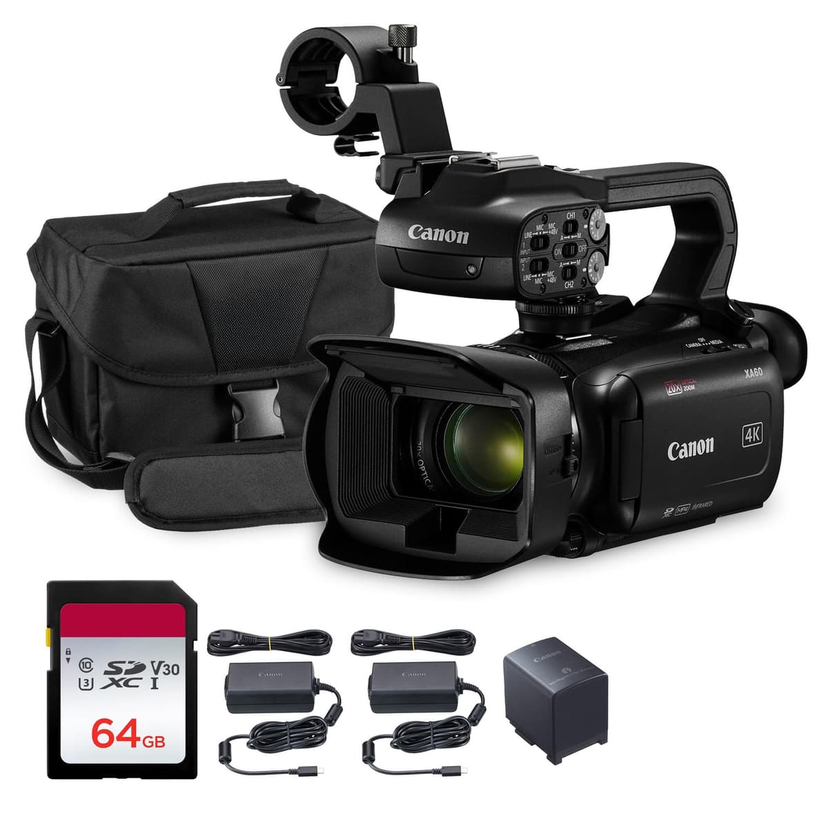 Canon XA60 Cámara Profesional 4K UHD con Zoom 20x, UVC Livestreaming, Doble SD y Estabilización 5733C002-AG2-1