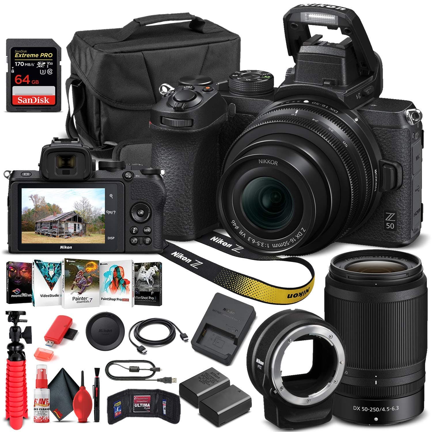 Nikon Z 50 Mirrorless Digital Camera + 16-50mm y 50-250mm + FTZ Adapter + Batería EN-EL25 + 64GB + Estuche + Software (Renewed) 1633_EDI6RE_4