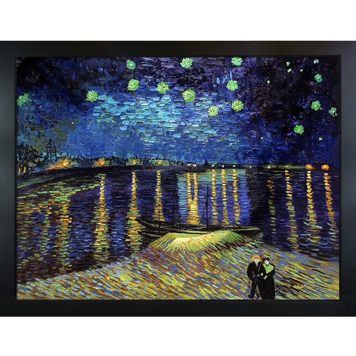 overstockArt Reproducción al Óleo 'Starry Night Over the Rhone' 36x48" Enmarcada VG1653-FR-137B36X48