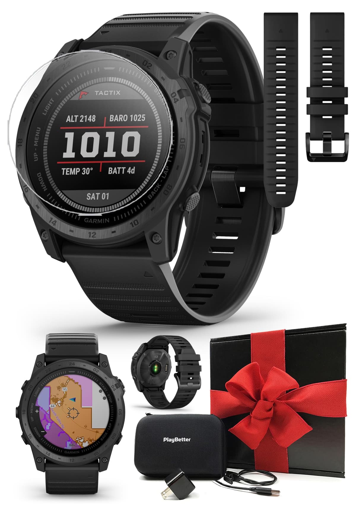 PlayBetter Garmin tactix 7 Tactical GPS Watch - Pack regalo con accesorios 010-02704-00