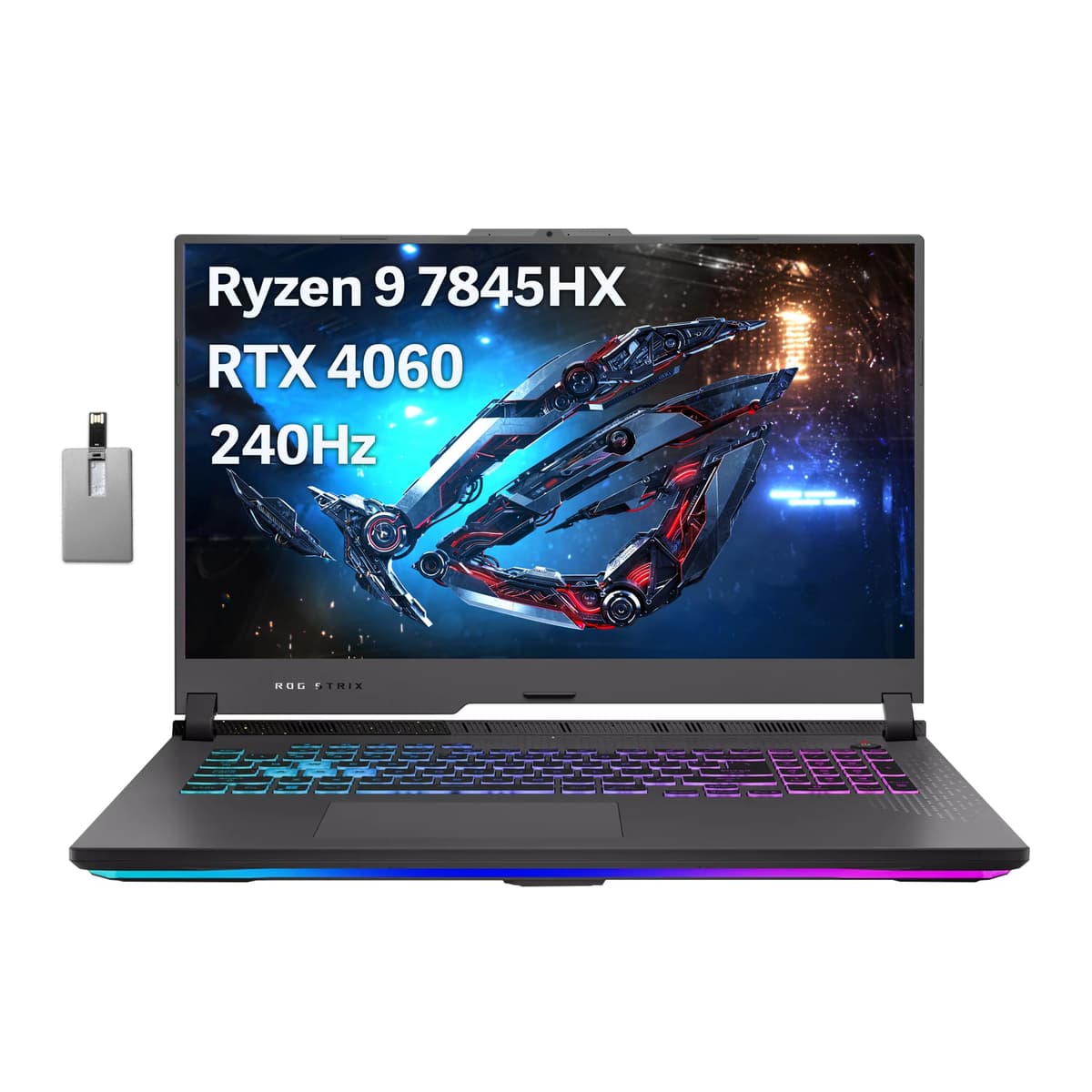 ASUS ROG Strix G17 17.3" QHD 240Hz, Ryzen 9-7845HX, RTX 4060, 64GB DDR5, 4TB SSD, Gris