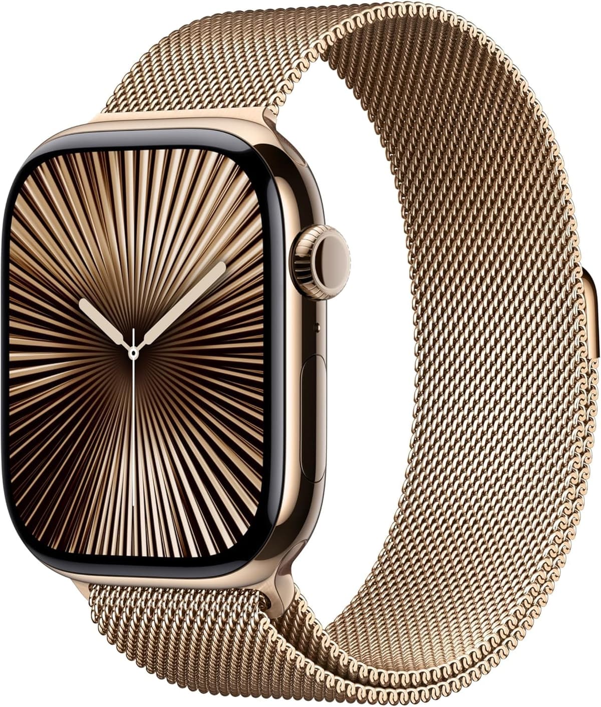 Apple Watch Series 10 [GPS + Cellular, 46 mm] - Caja de Titanio Dorado con Correa Milanesa Dorada, M/L, M/L (Reacondicionado) MX003LW/A