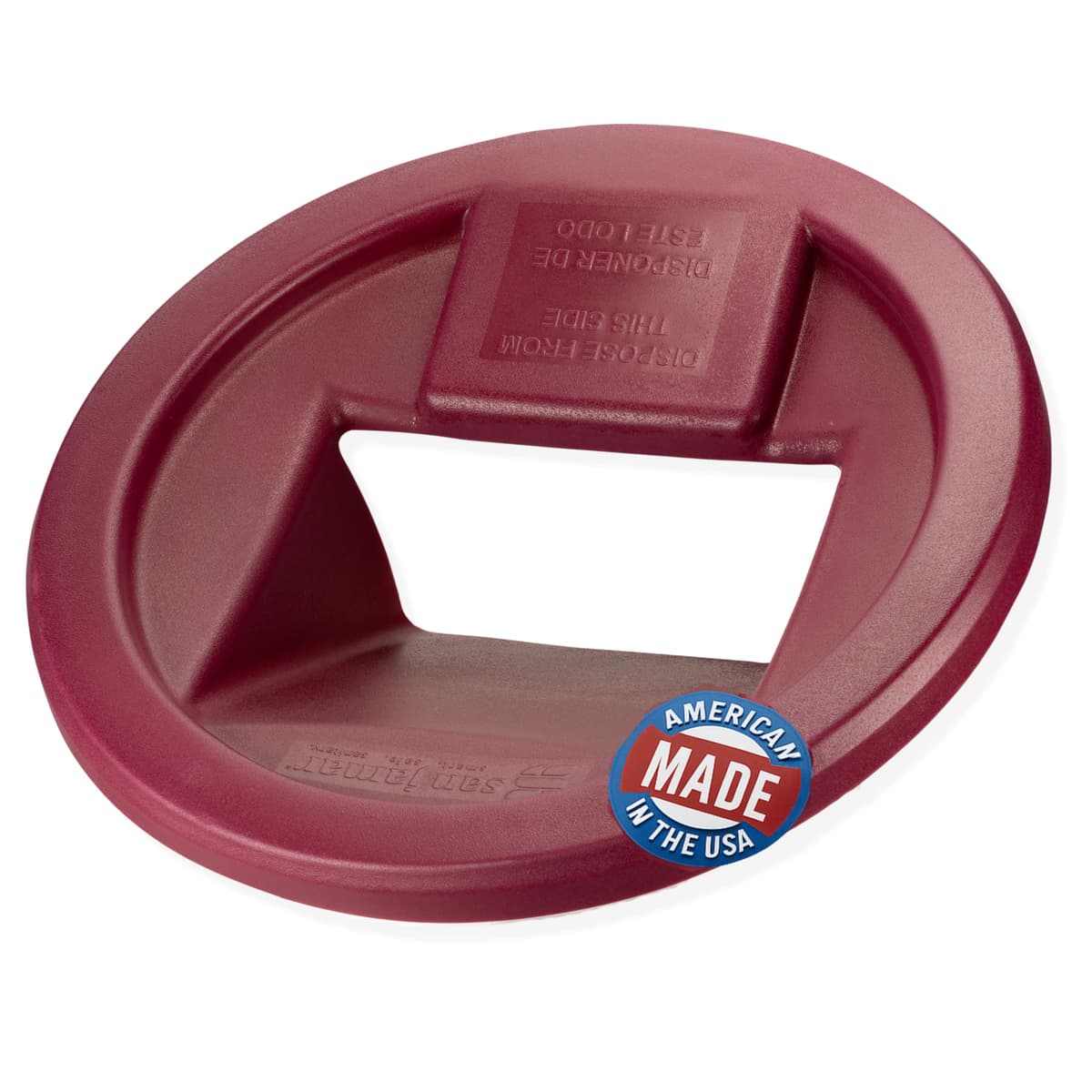 San Jamar KA3244 Tapa KatchAll Magnética para Contenedores de 32 y 44 Galones, Burdeos