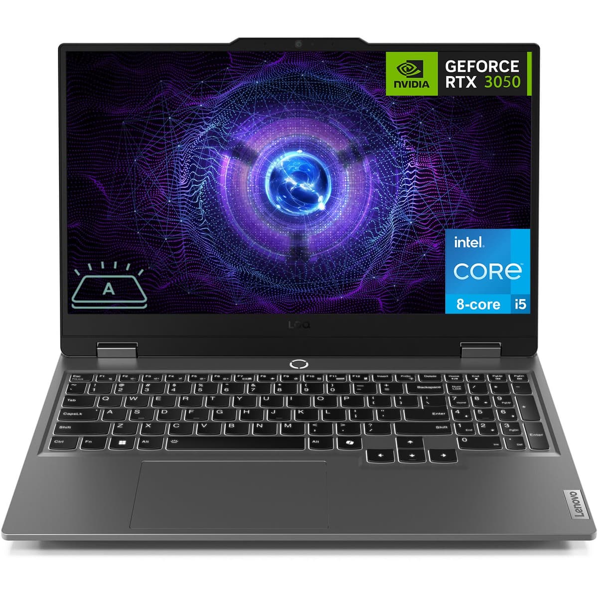 Lenovo LOQ Laptop para Gaming, Pantalla 15.6" FHD 144Hz, Procesador Intel Core i5-12450HX de 8 núcleos, GeForce RTX 3050, 16GB DDR5, SSD 512GB, Wi-Fi 6, Ethernet, USB-C, HDMI, Teclado retroiluminado, Windows 11 Home LOQ Gaming Laptop
