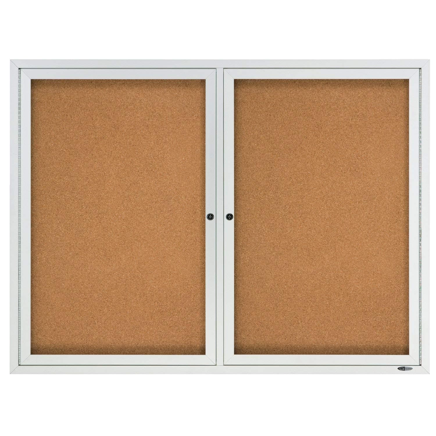 Quartet Tablero Enclosed Cork 4' x 3' 2124 Aluminio con puerta bloqueable