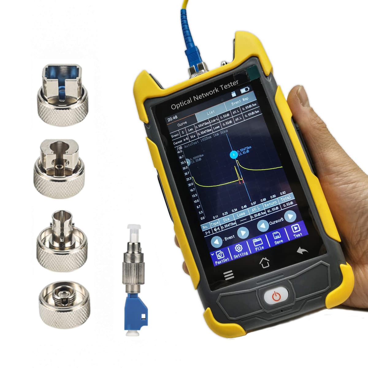 D YEDEMC Mini-Pro OTDR 850/1300nm, rango 5m-100km, pantalla táctil 4.3" YD-OTDR-Mini
