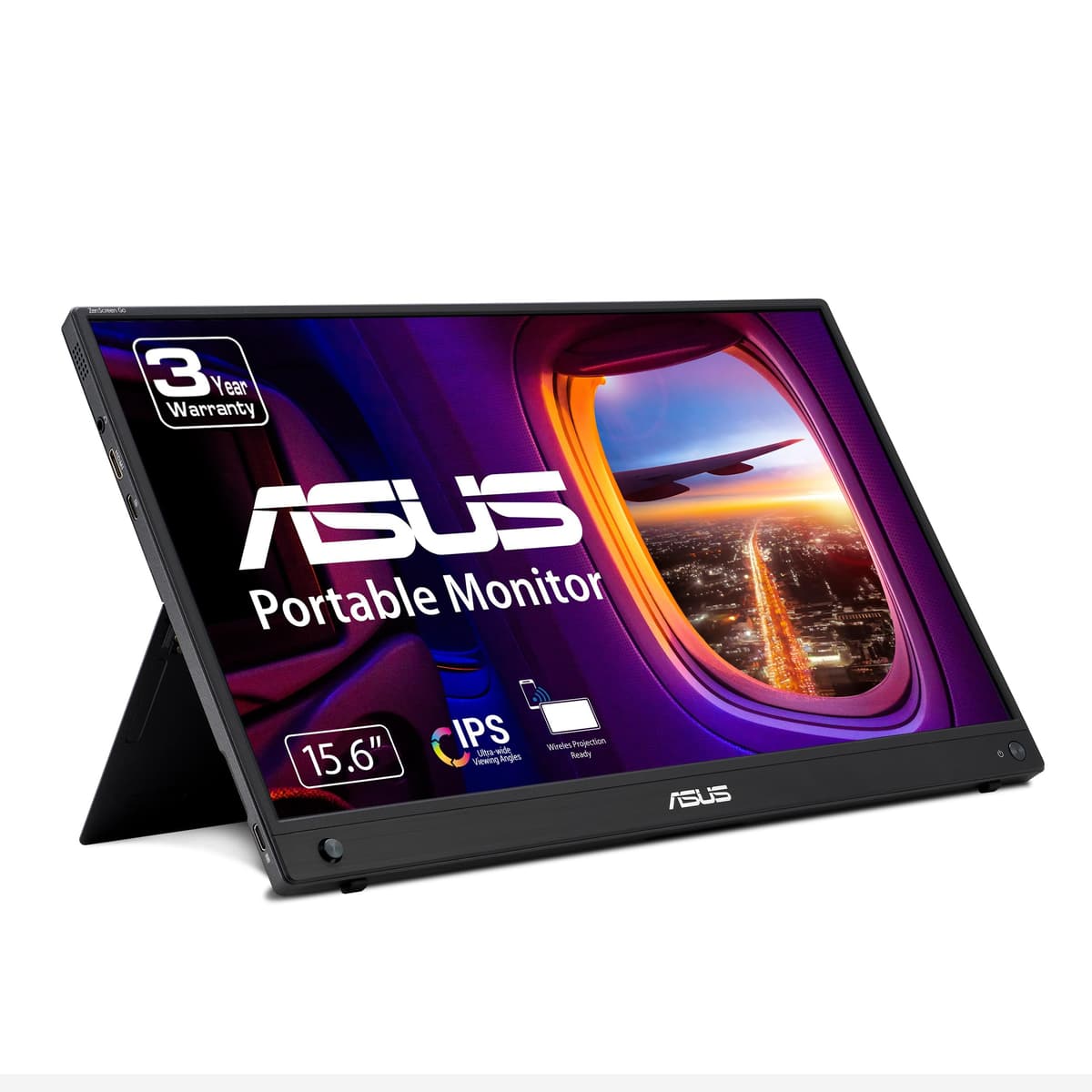 ASUS ZenScreen 15.6” 1080P Monitor Portátil Inalámbrico (MB16AWP) - FHD, IPS, Batería Integrada, Cuidado Ocular, USB Tipo-C, Montable en Trípode, Compatible con iOS, Android, Win11, Mini HDMI, Garantía de 3 Años