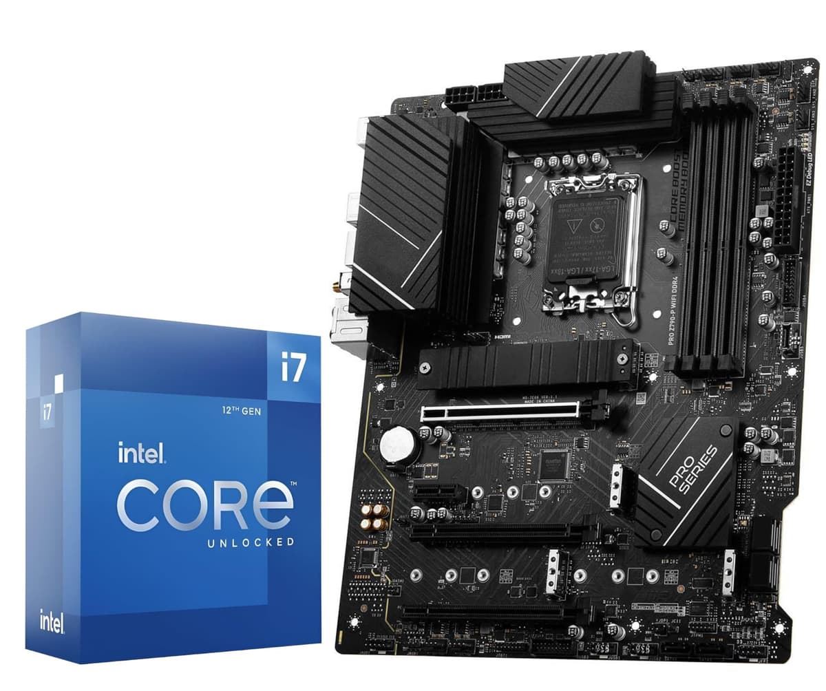 Micro Centro INLAND CPU Placa Madre Intel Core i7-12700K 12 Núcleos hasta 5.0 GHz Desbloqueado LGA 1700 Procesador de Escritorio con Gráficos Integrados más Placa Madre MSI PRO Z790-P WiFi DDR4 12700KPROZ790PWFD4
