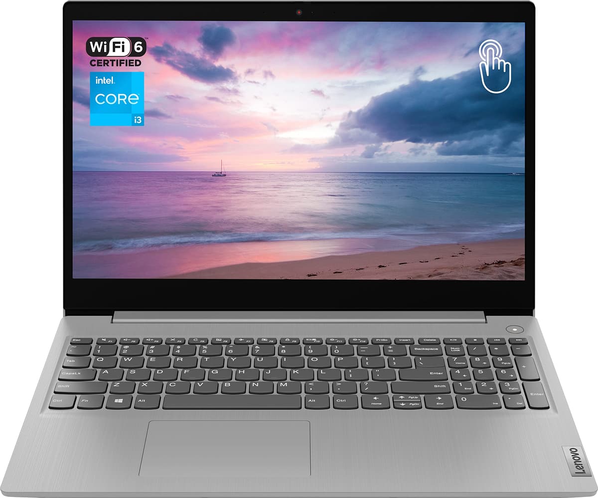 Lenovo Ideapad 3 Laptop, pantalla táctil HD de 15.6", procesador Intel Core i3-1115G4, 12 GB de RAM, SSD de 128 GB, HDMI, cámara web, Wi-Fi 6, Bluetooth, Windows 11 Home, gris