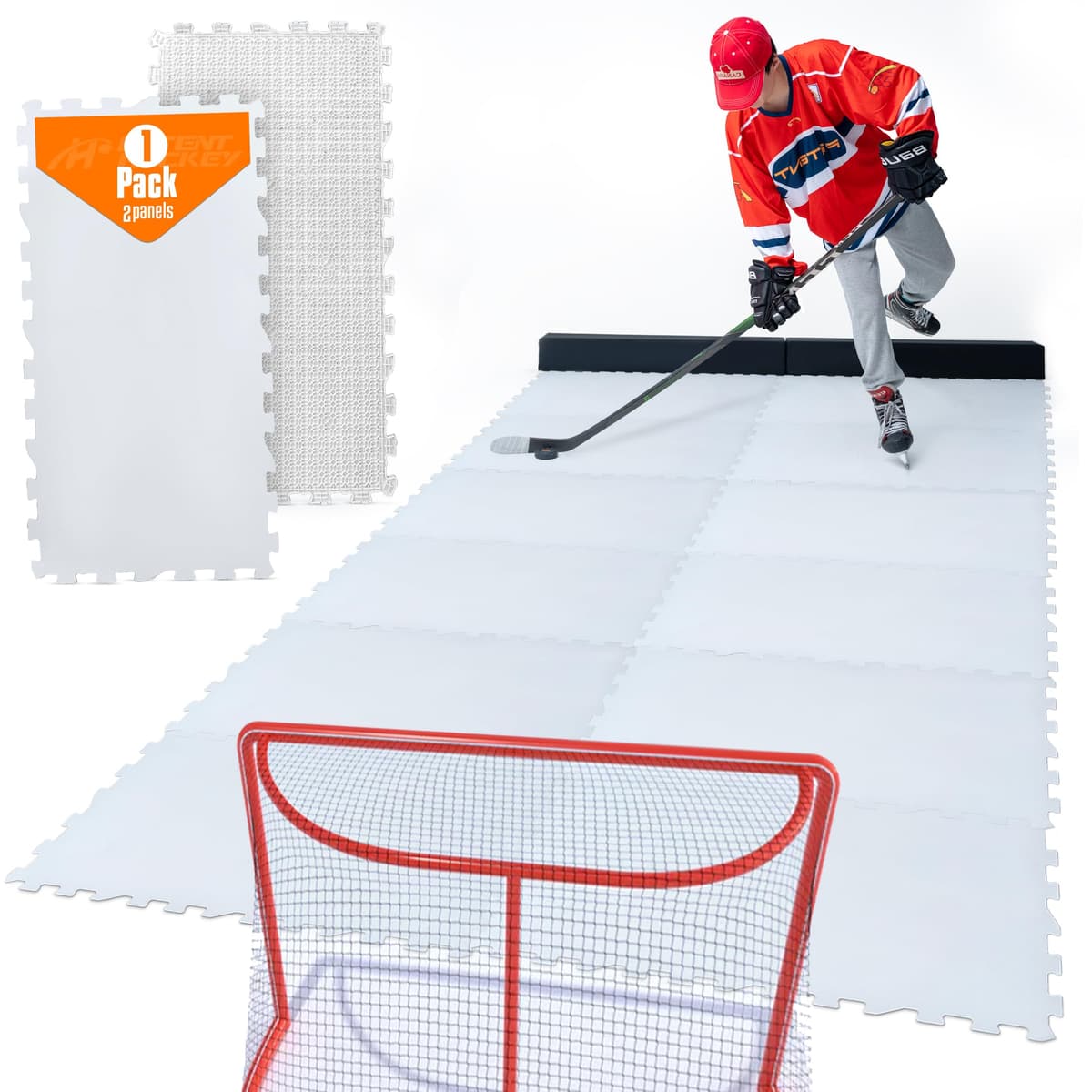 Potent Hockey ArcticGlide Synthetic Ice Panels Pro - Pack Expandible (5 Packs - 10 Panels, 75 Expansion Pack)
