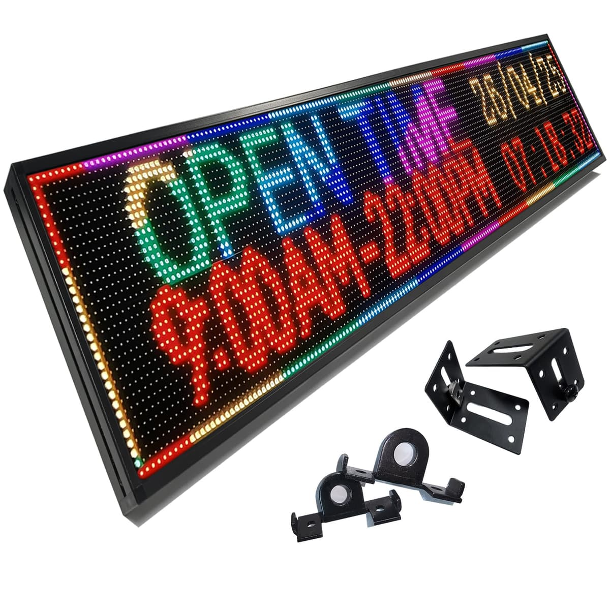 Lumosylix P10 Letrero LED Programable 77"x14" Exterior IP65, RGB, WiFi + USB, Pantalla Desplegable para Negocios LMY-062