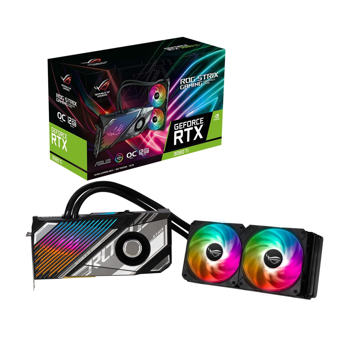 ASUS ROG Strix LC GeForce RTX 3080 Ti OC 12GB con refrigeración líquida y radiador 240mm ROG-STRIX-LC-RTX3080TI-O12G-GAMING