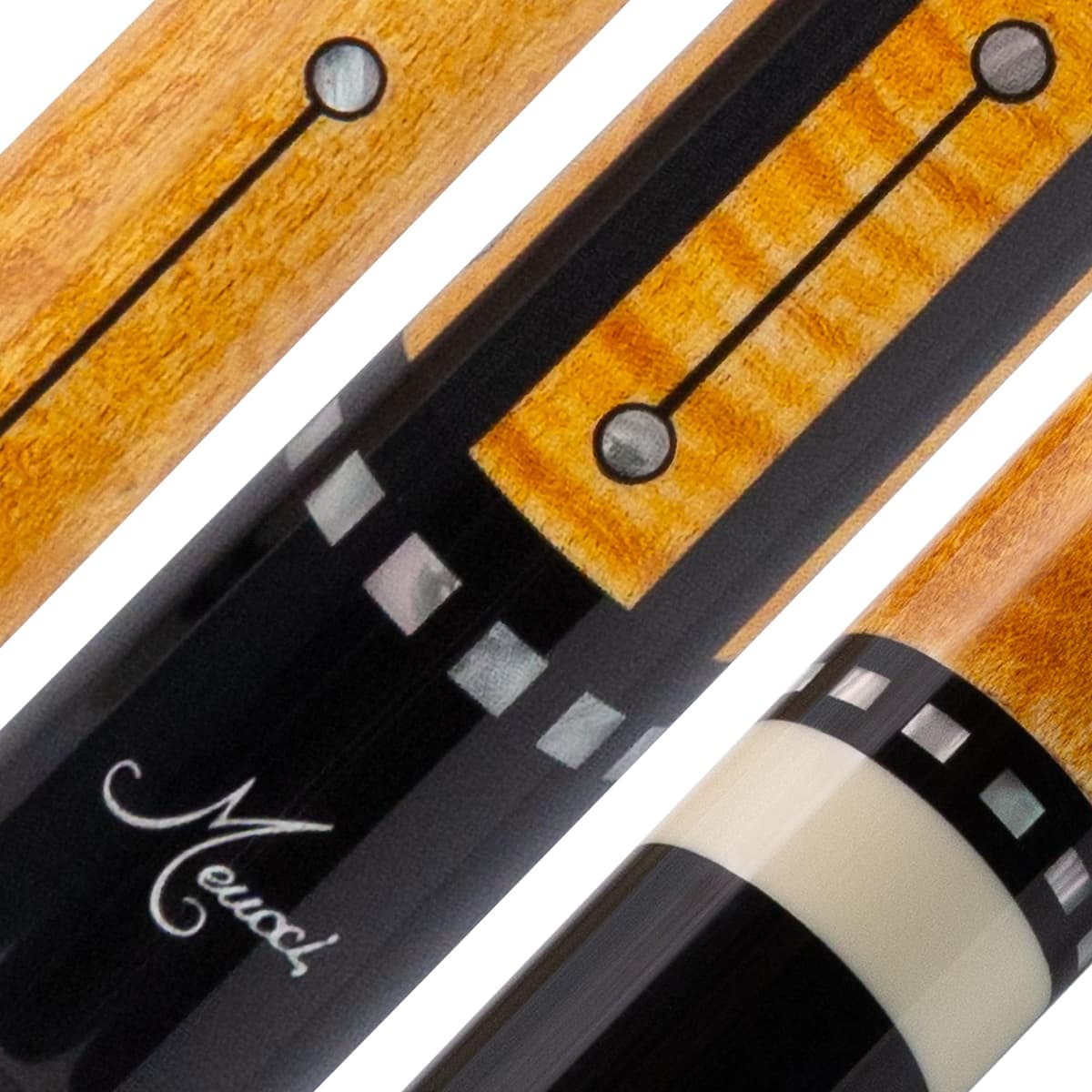 Meucci Pool Cue Recession Buster 5 - Palo de Pool con antebrazo Curly Maple y acentos negros
