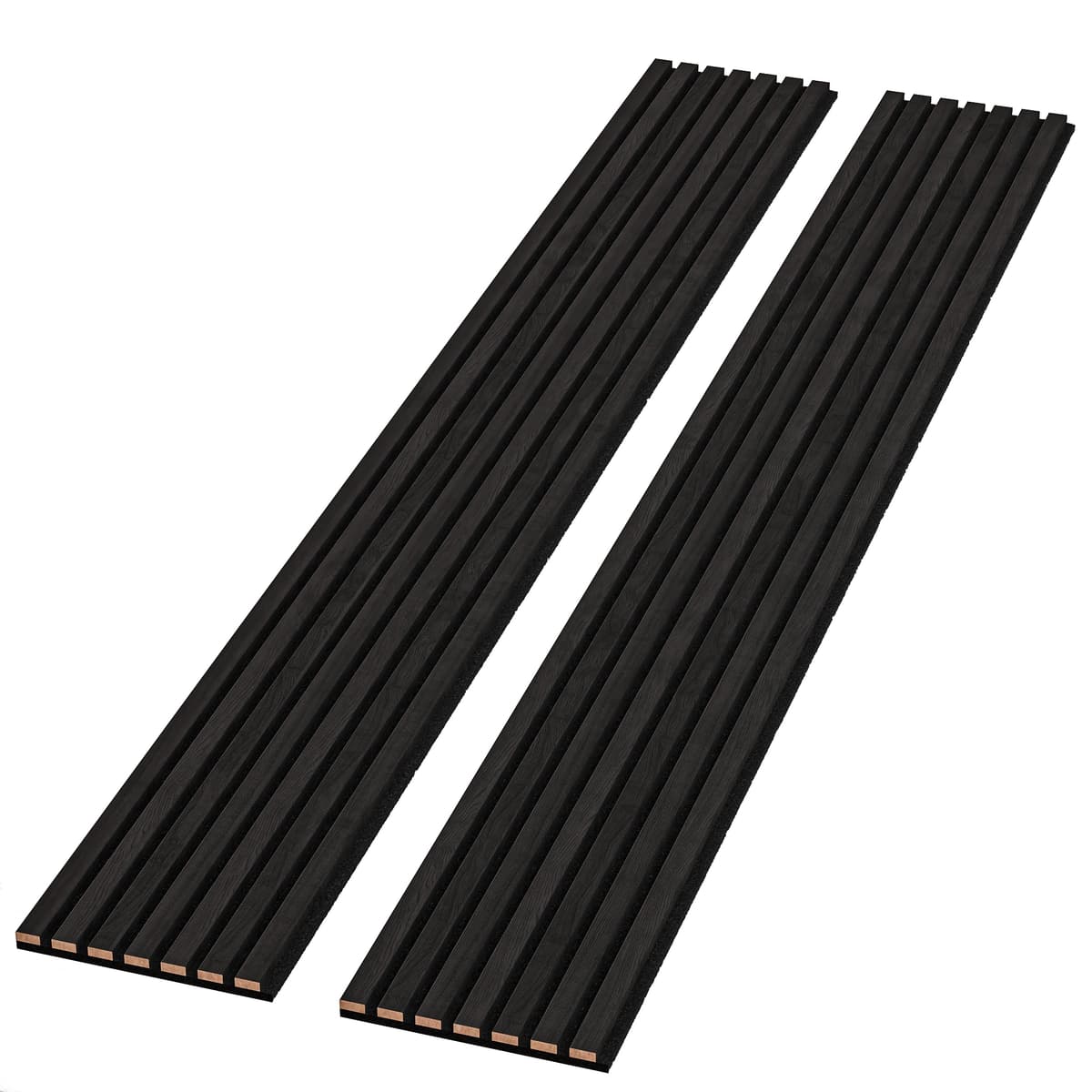 Industrial-Direct Paneles acústicos 3D slat madera 106" x 12.6" set de 20, decorativos y absorbentes (negro) 106LACP