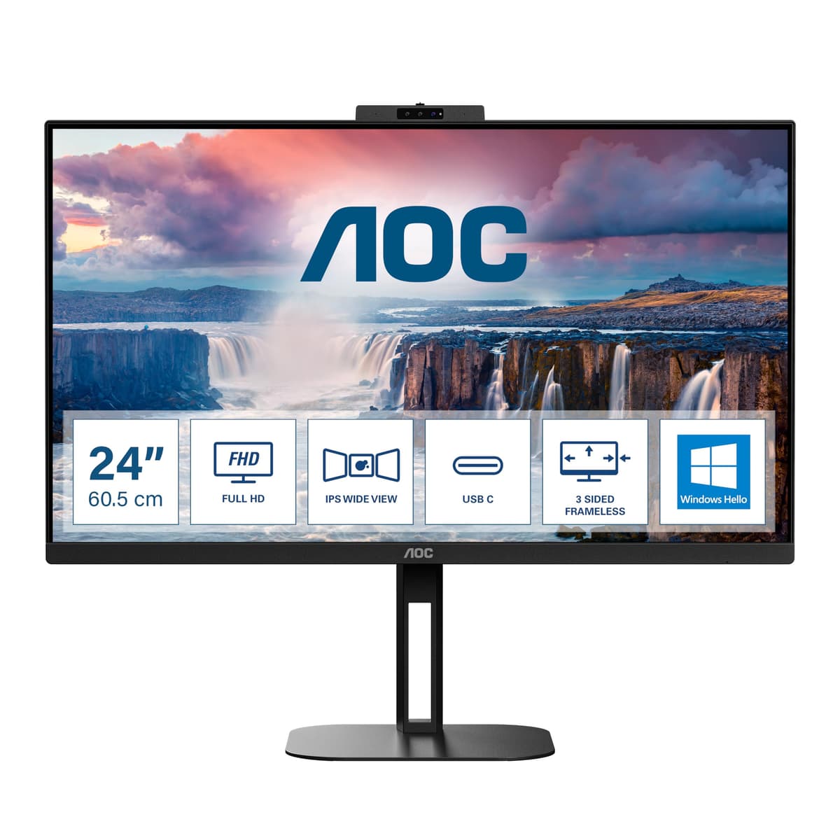 AOC V5 24V5CW 23.8" Full HD 1920x1080 LED con USB Hub y altavoces 24V5CW/BK