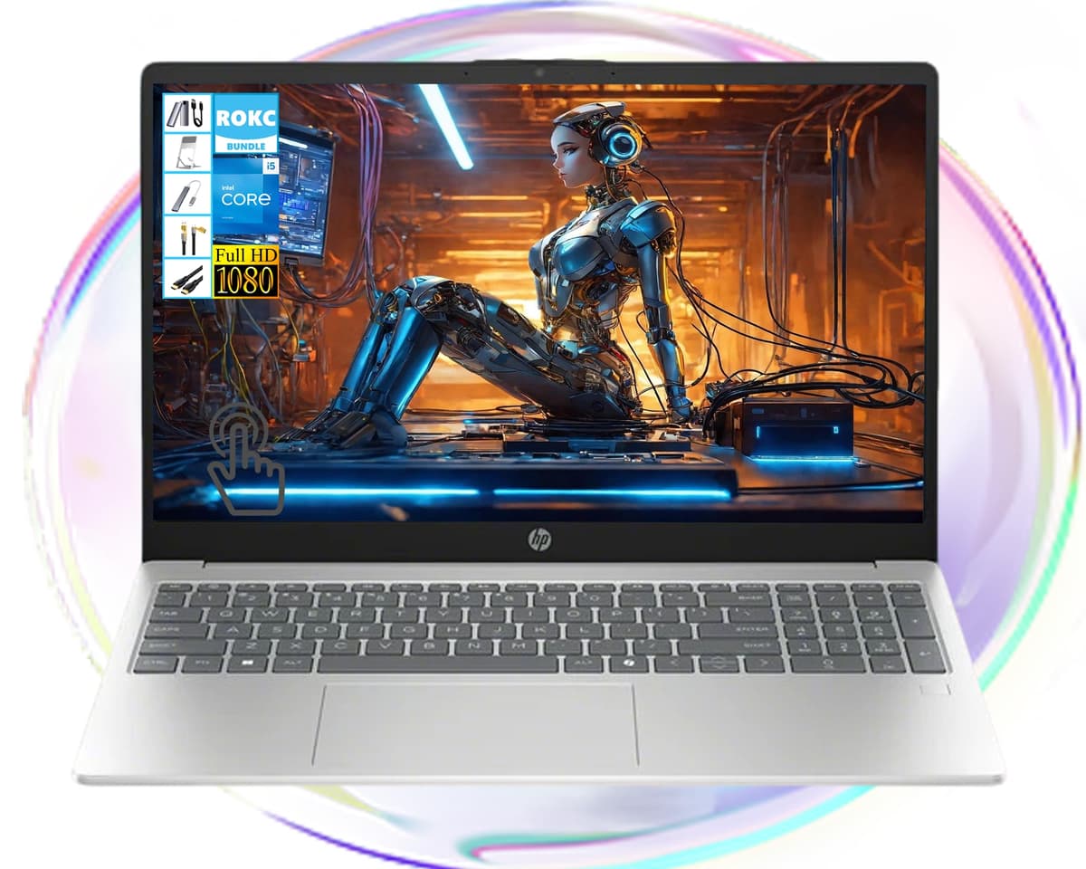HP Pavilion 15.6" FHD Pantalla Táctil 2025 Actualizada Laptop | Intel Core i5-1334U (10 núcleos) | 32GB RAM | 2TB SSD + 128GB SSD portátil | Cámara web | Larga duración de batería | Teclado numérico | Windows 11 | Paquete RK 15-fd0150wm