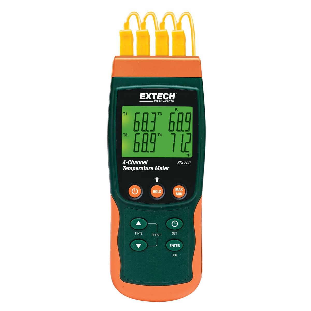 Extech SDL200 Registrador/Datalogger Termómetro de 4 Canales con SD