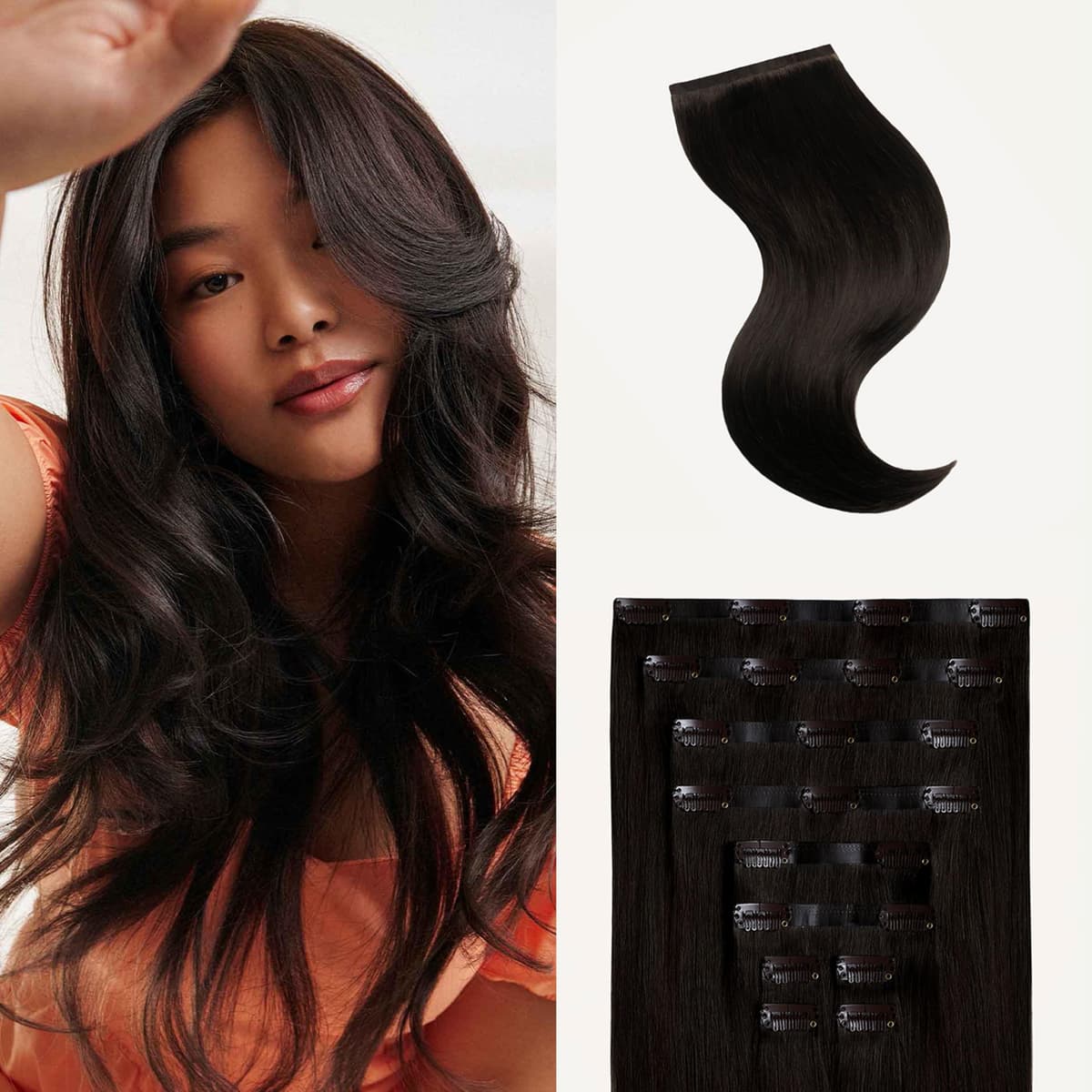 Luxy Seamless Clip-In 24" Mocha Brown 240g - 100% Remy Human Hair